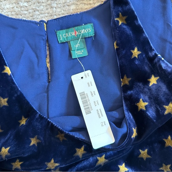 J.Crew Always Midnight Blue Velvet Star Print NWT - Picture 6 of 12
